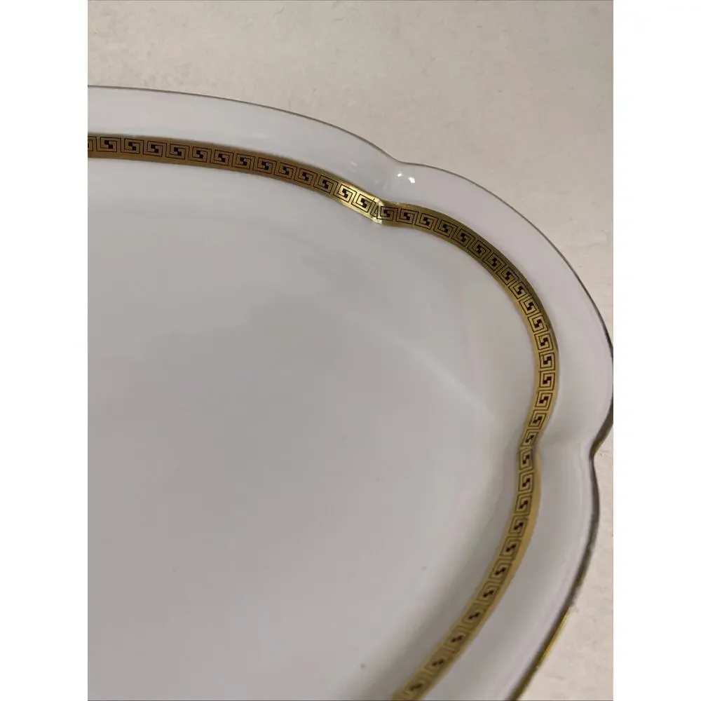 Antique Porcelain White /Gold Gilded Small Platter Royal Tettau